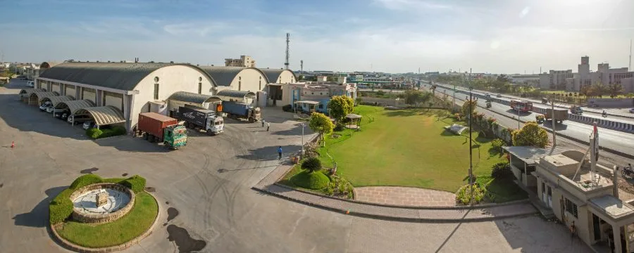 Aerial view of an industrial plant and its yard, photographed for a factory commission