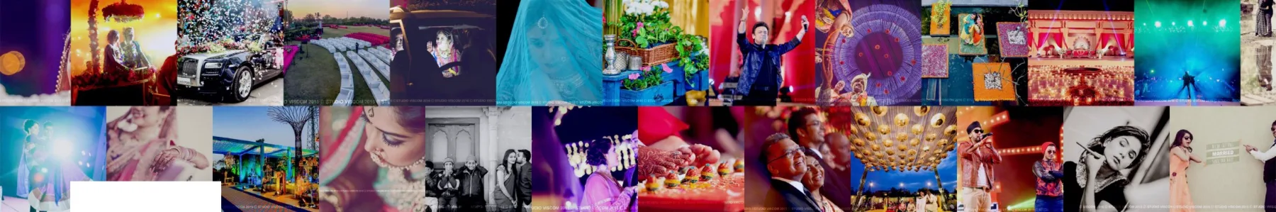 Contact strip of Studio Viscom photographs from weddings, corporate assignments and portfolio shoots